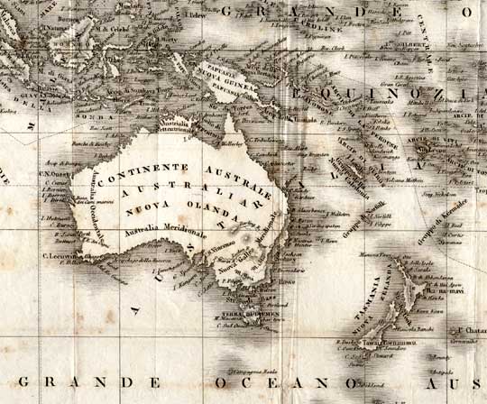 antica mappa Australia